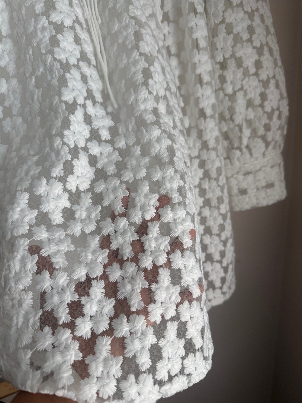 Zara white / Ivory Floral Lace babydoll heavy Tunic dress blogger fave M - Picture 12 of 16